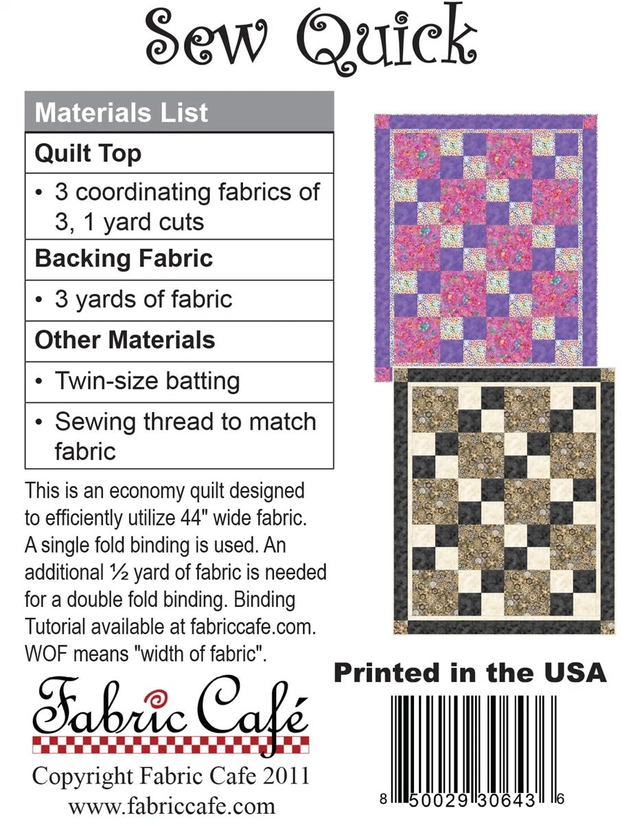 Sew Quick Pattern by Fabric Cafe
