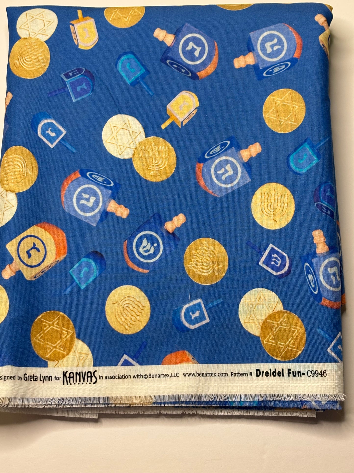 5 Yards of Festival of Lights Dreidel Fun by Benartex