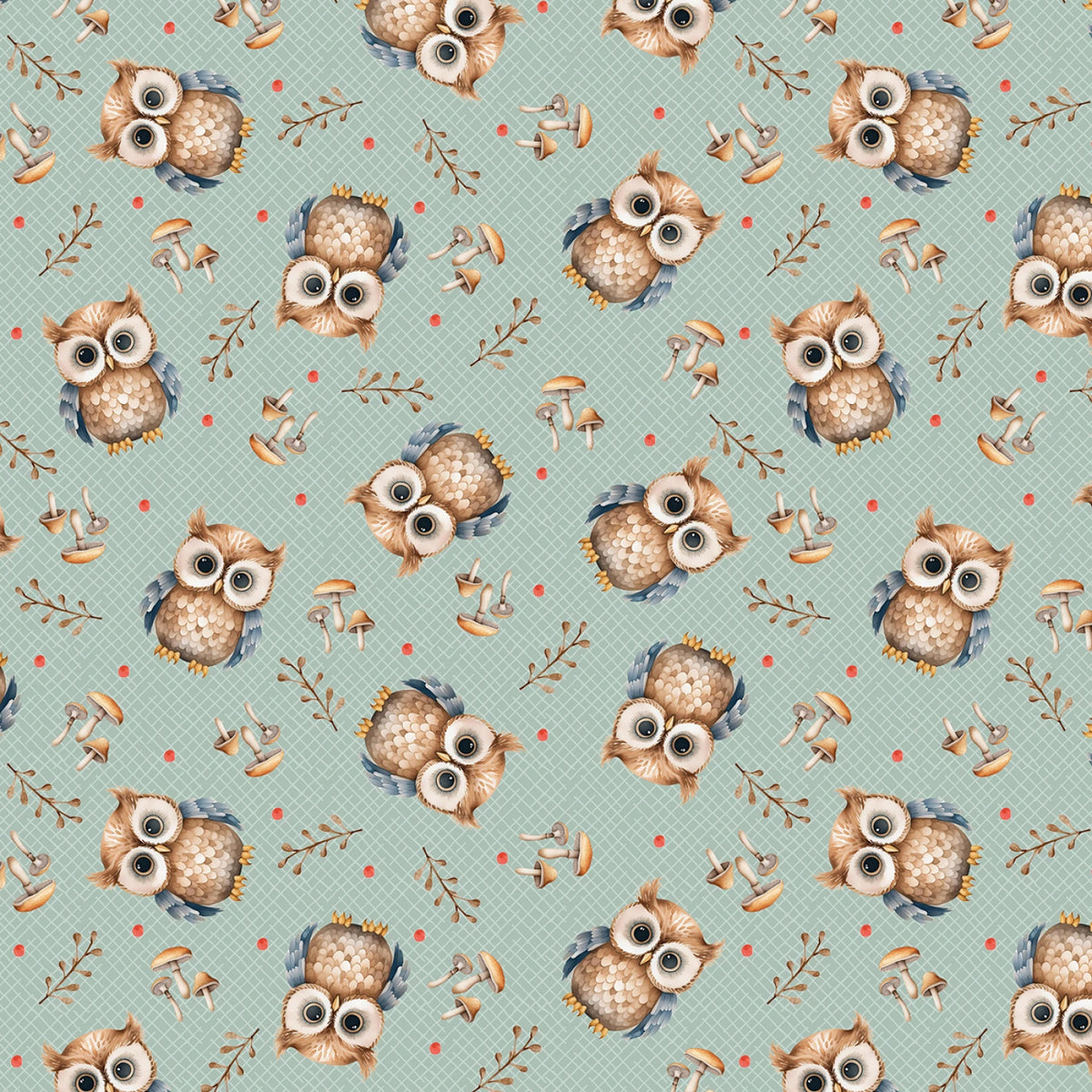Teal Tossed Owls by Blank Quilting
