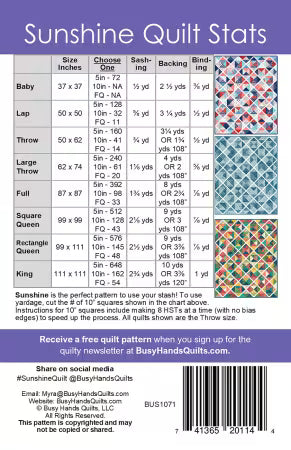 Sunshine Quilt Pattern