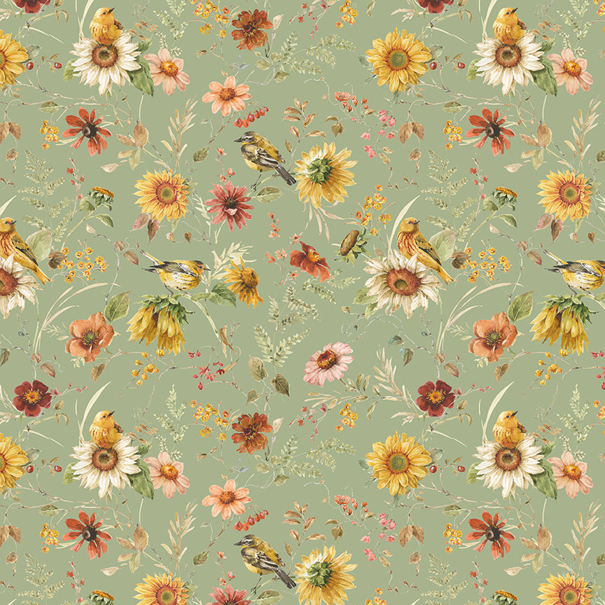 Sunflower Whispers Fat Quarter Bundle - Green