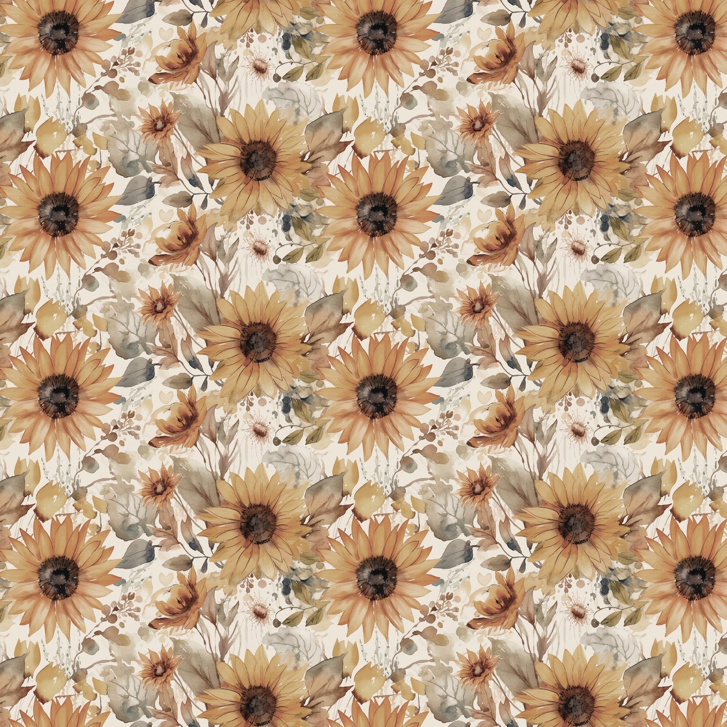 Evening on The Prairie Watercolor Sunflowers Cream by Modern Prairie