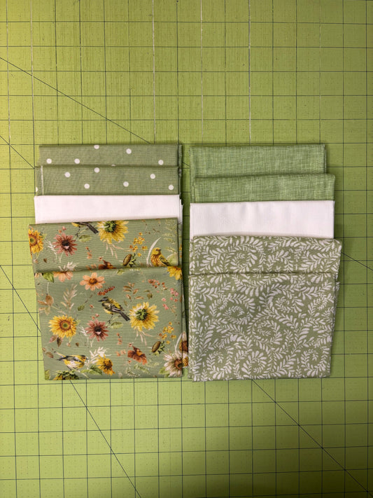 Green Sunflower Whispers Fat Quarter Bundle