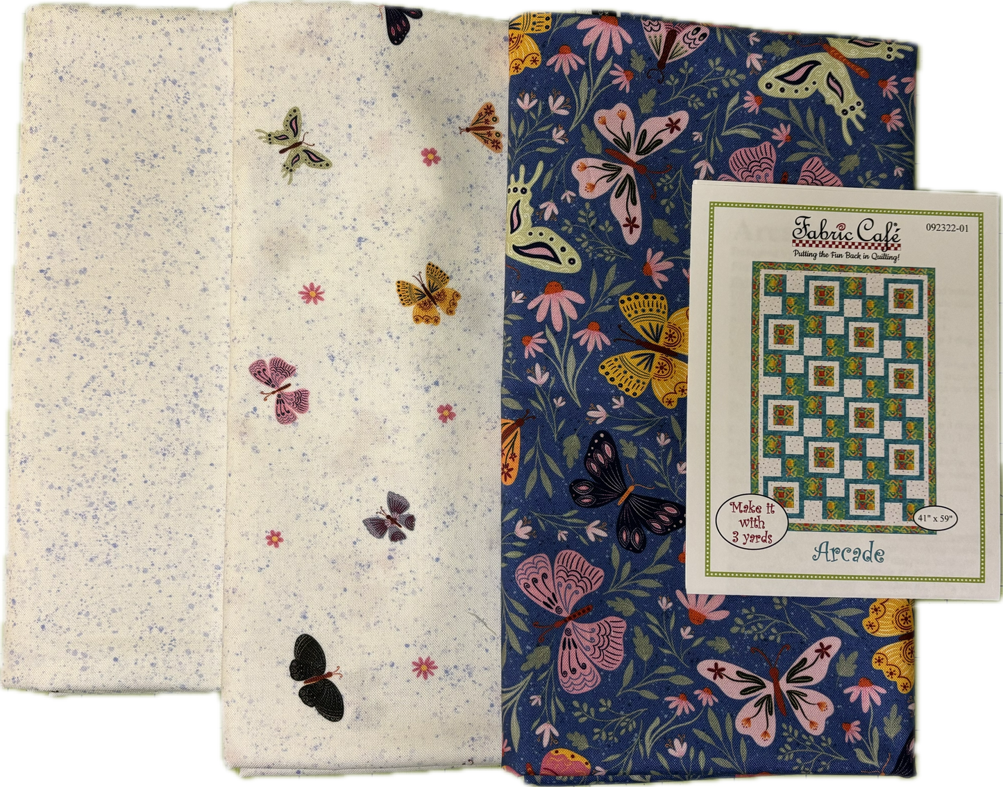 Flutterblooms Butterfly 3yrd Quilt Kit
