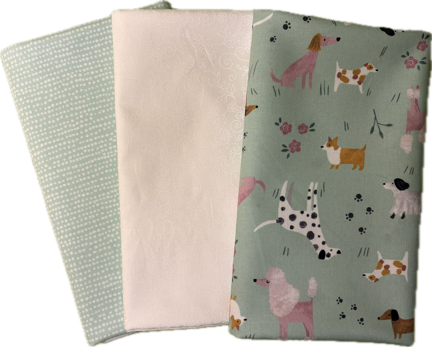 Mint Puppy 3 yard Quilt Kit