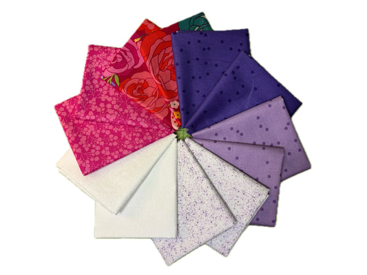 Purple Flowers Fat Quarter Bundles