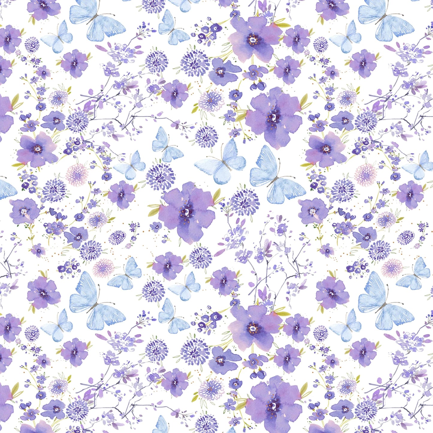 Cream Lavender Drift by Michael Miller