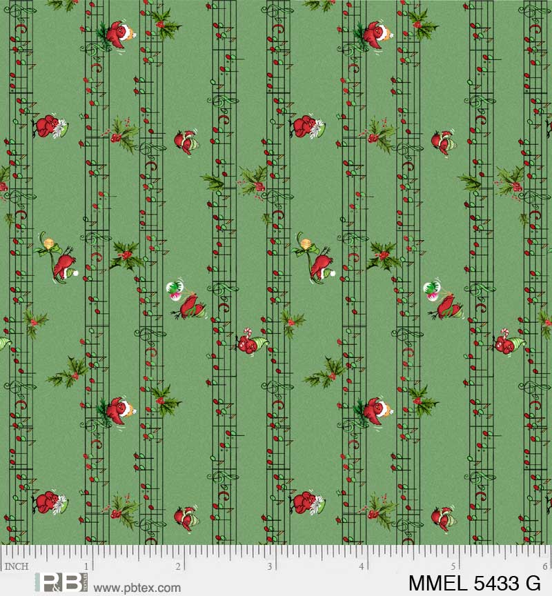 Merry Melody Singing Birds - Birds on Music - PB Textiles