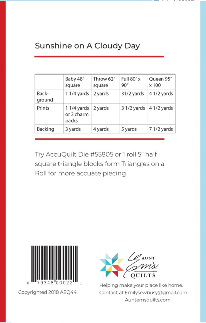 Sunshine on a Cloudy Day by Aunt Ems Quilts