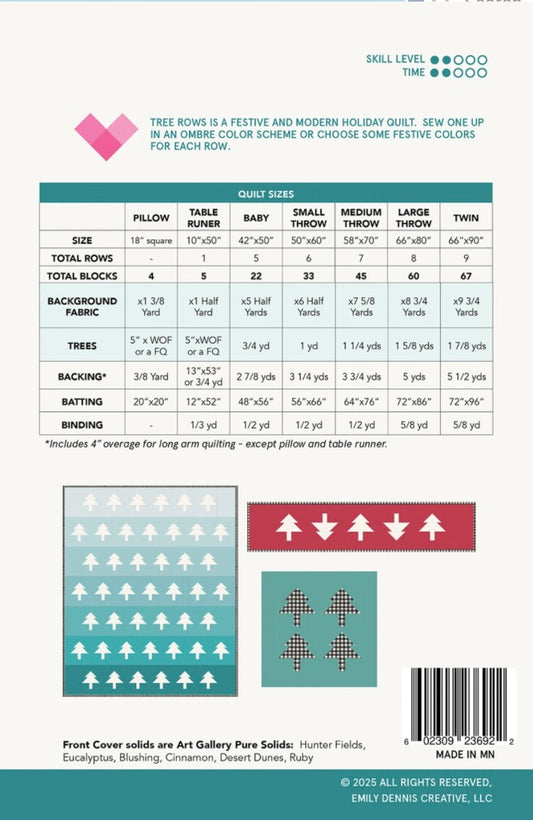 Tree Rows Quilt Pattern