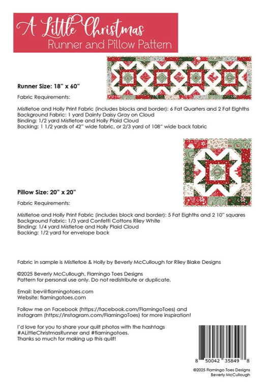 A Little Christmas Runner and Pillow by Beverly McCullough