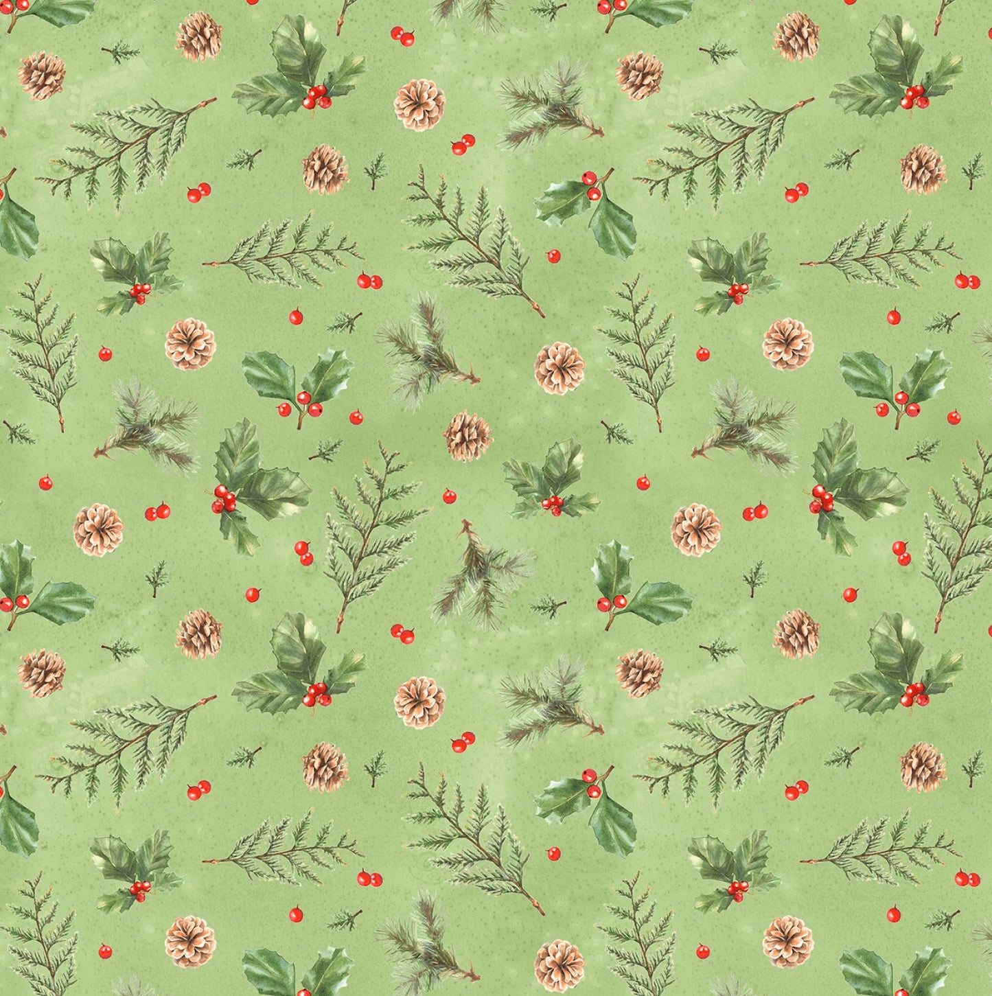 Holly & Pine Green by White Owl Textiles