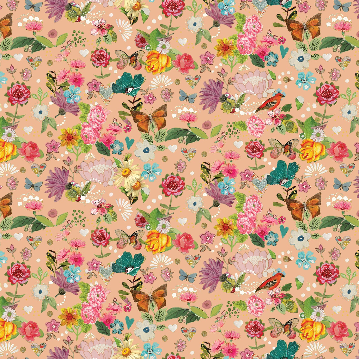 Sunshine Floral Peach by Benartex