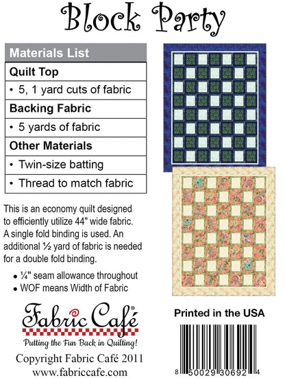 Block Party Pattern by Fabric Cafe