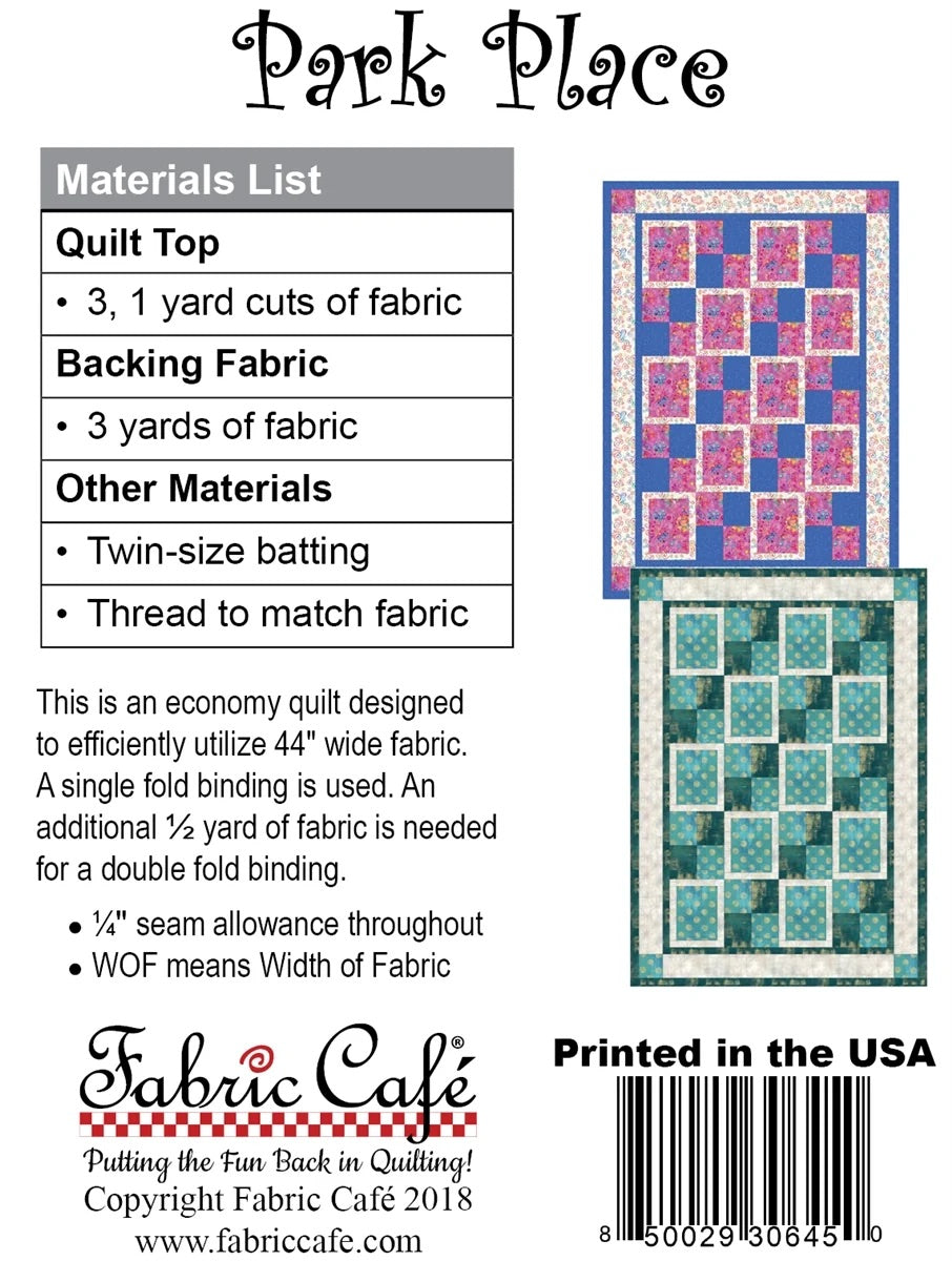 Park Place Pattern by Fabric Cafe