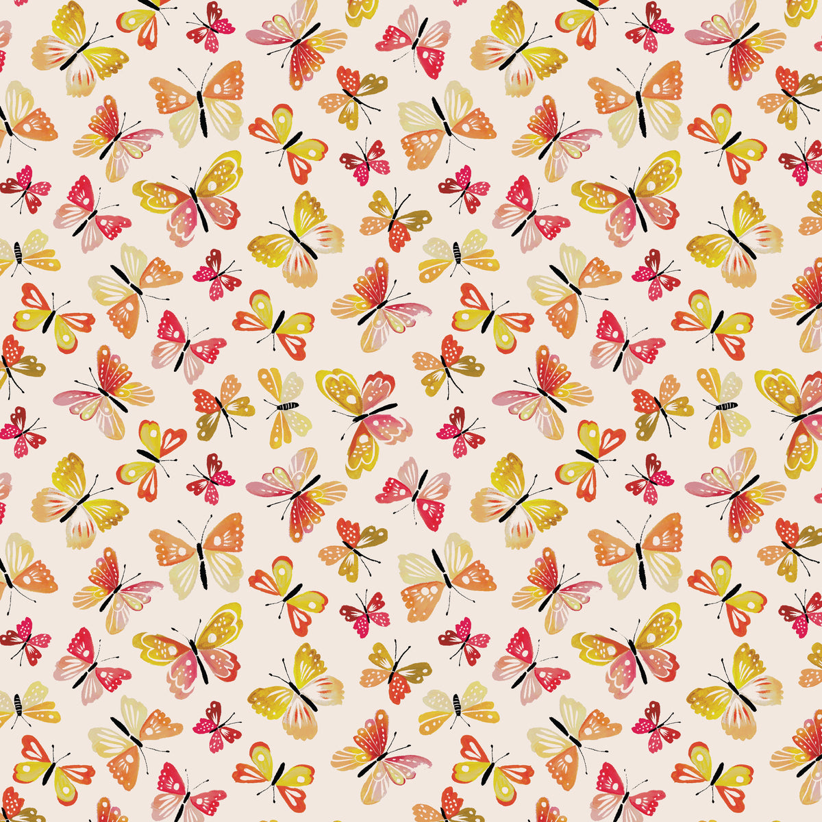 Rustic Flutter Peach Jam/Natural From Benartex