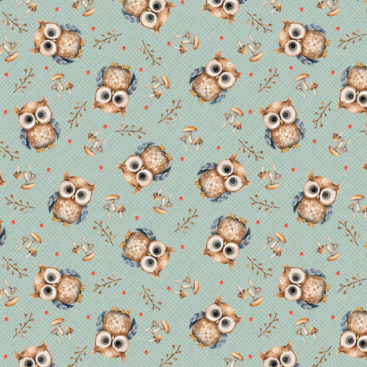 Teal Tossed Owls by Blank Quilting