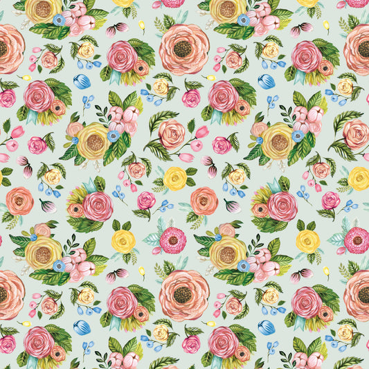 Riley Blake Sweet Spring Floral - Seafoam
