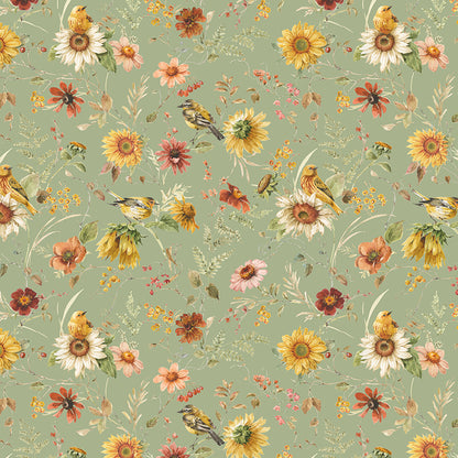 Sunflower Whispers Fat Quarter Bundle - Green