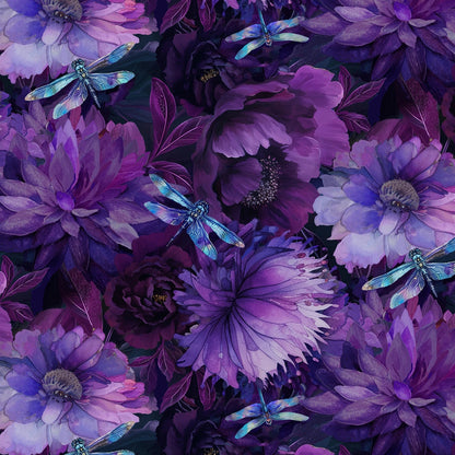 Dragonfly Mist Floral by Timeless Treasures