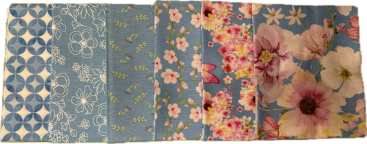 Blue Painted Petals Fat Quarter Bundle