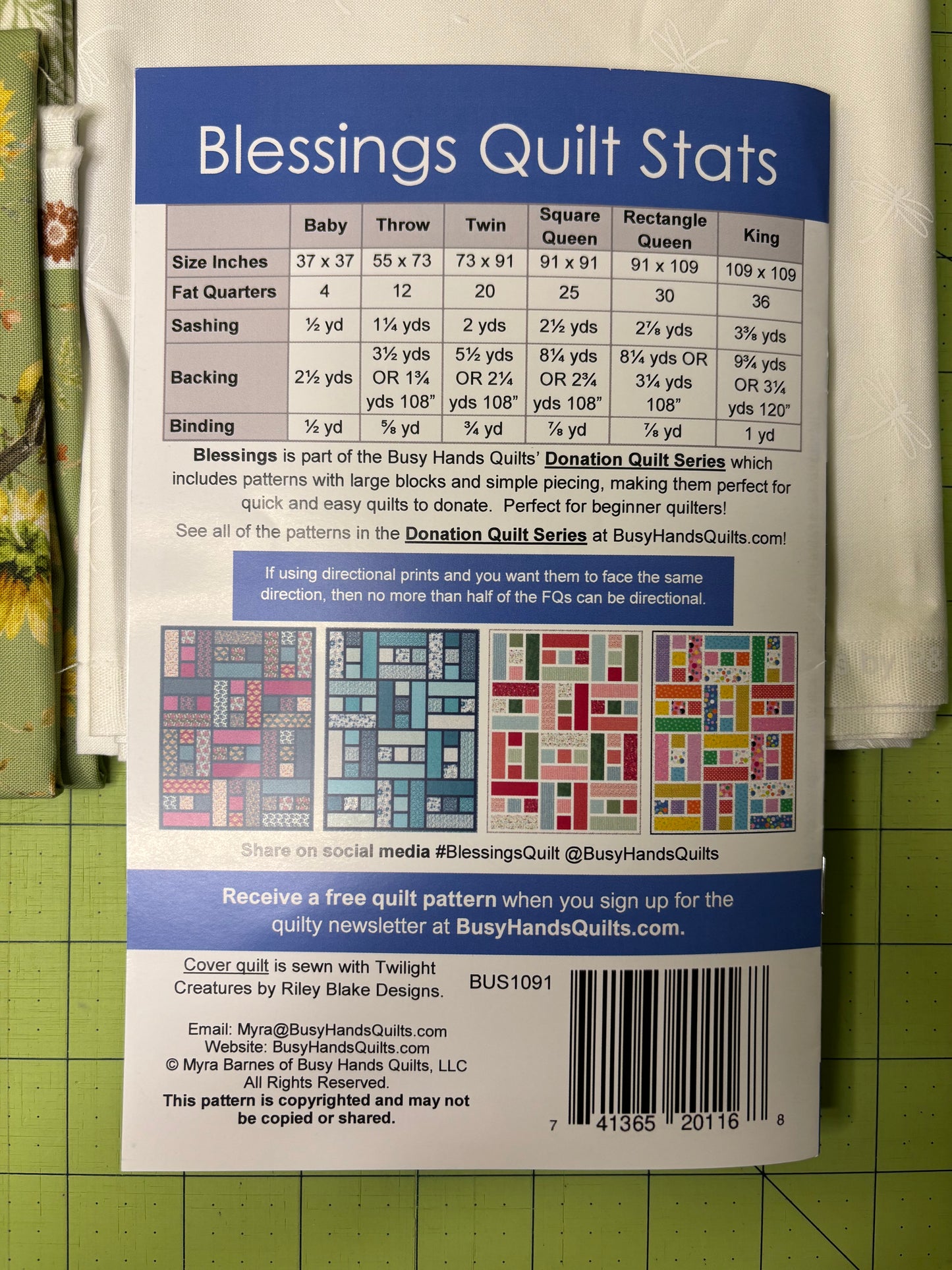 Sunflower Whispers Blessing Quilt Kit