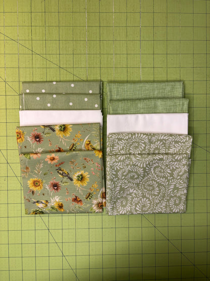 Green Sunflower Whispers Fat Quarter Bundle