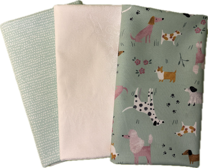 Mint Puppy 3 yard Quilt Kit