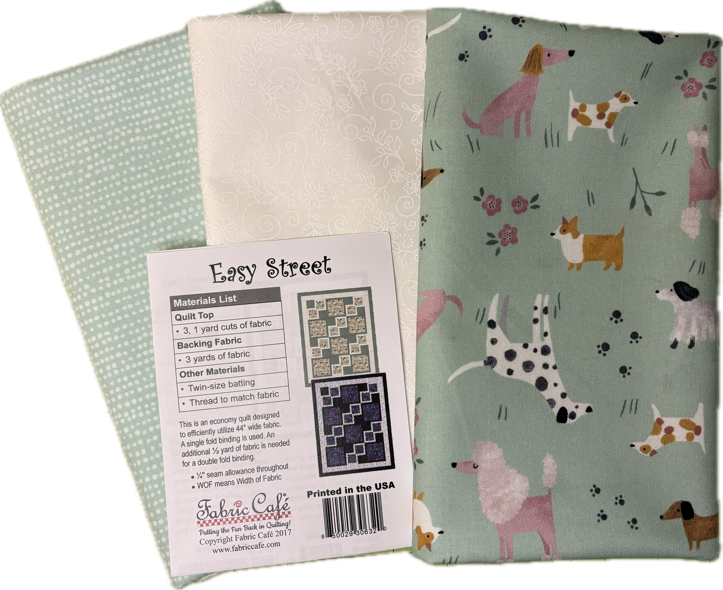 Mint Puppy 3 yard Quilt Kit