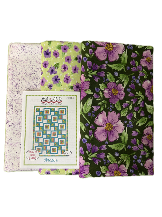 Purple Plum Petals 3 Yard Quilt Kit