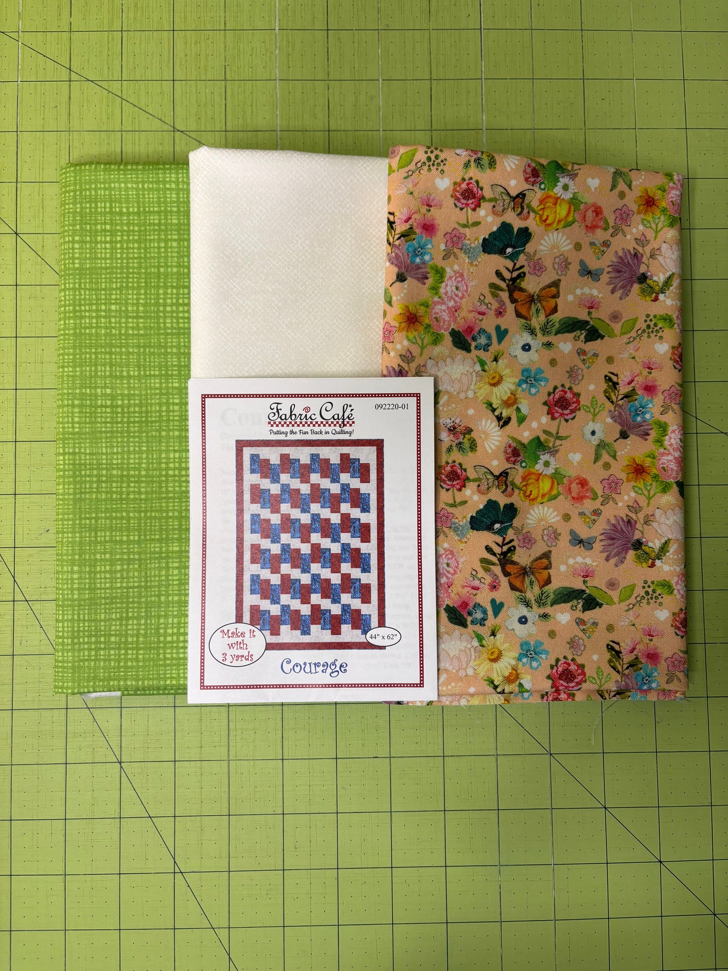 Peach Floral 3 Yard Quilt Kit
