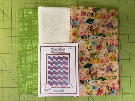 Peach Floral 3 Yard Quilt Kit