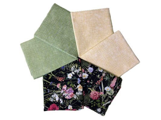 Small Black Floral Fat Quarter Bundle
