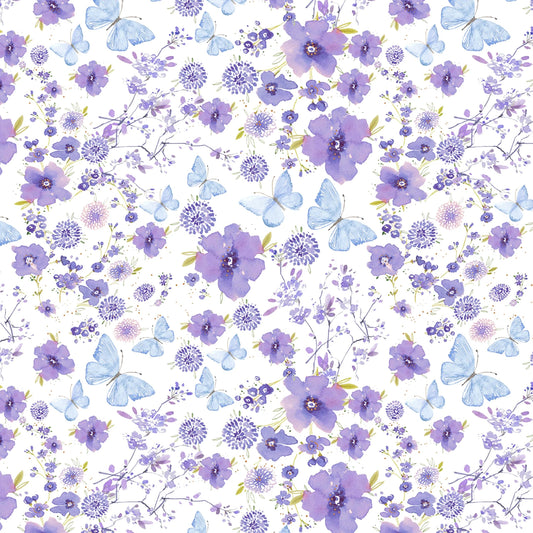 Cream Lavender Drift by Michael Miller