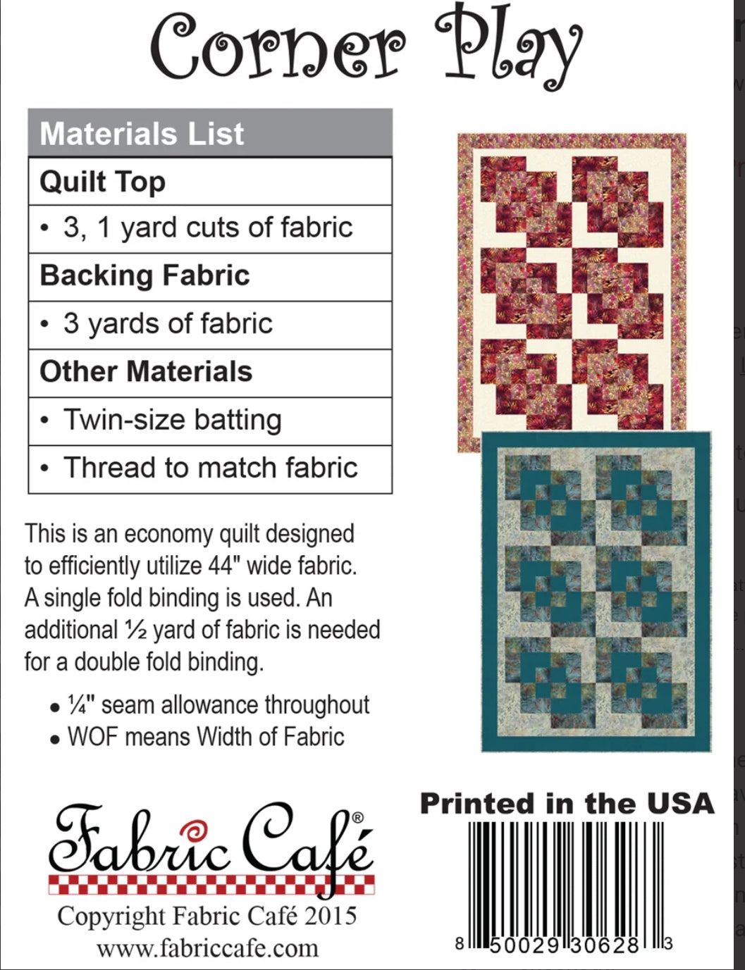 Corner Play Pattern by Fabric Cafe