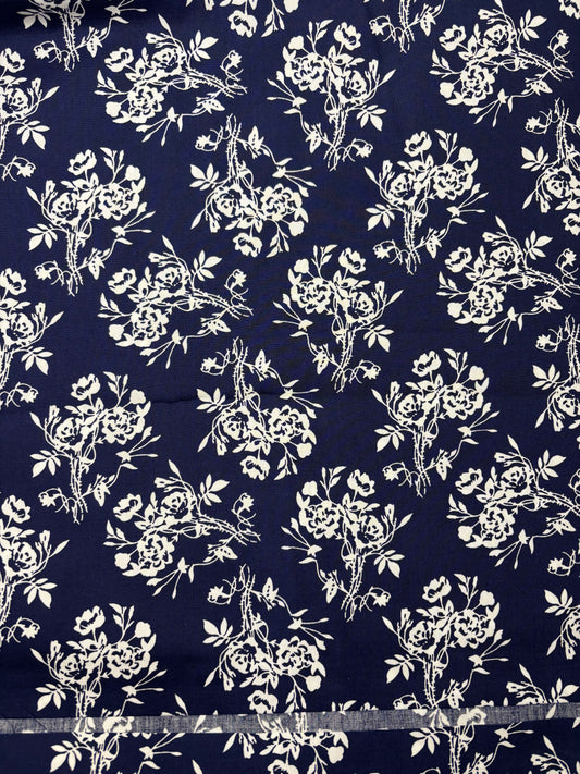5 Yards - Navy Blue Floral by Benartex