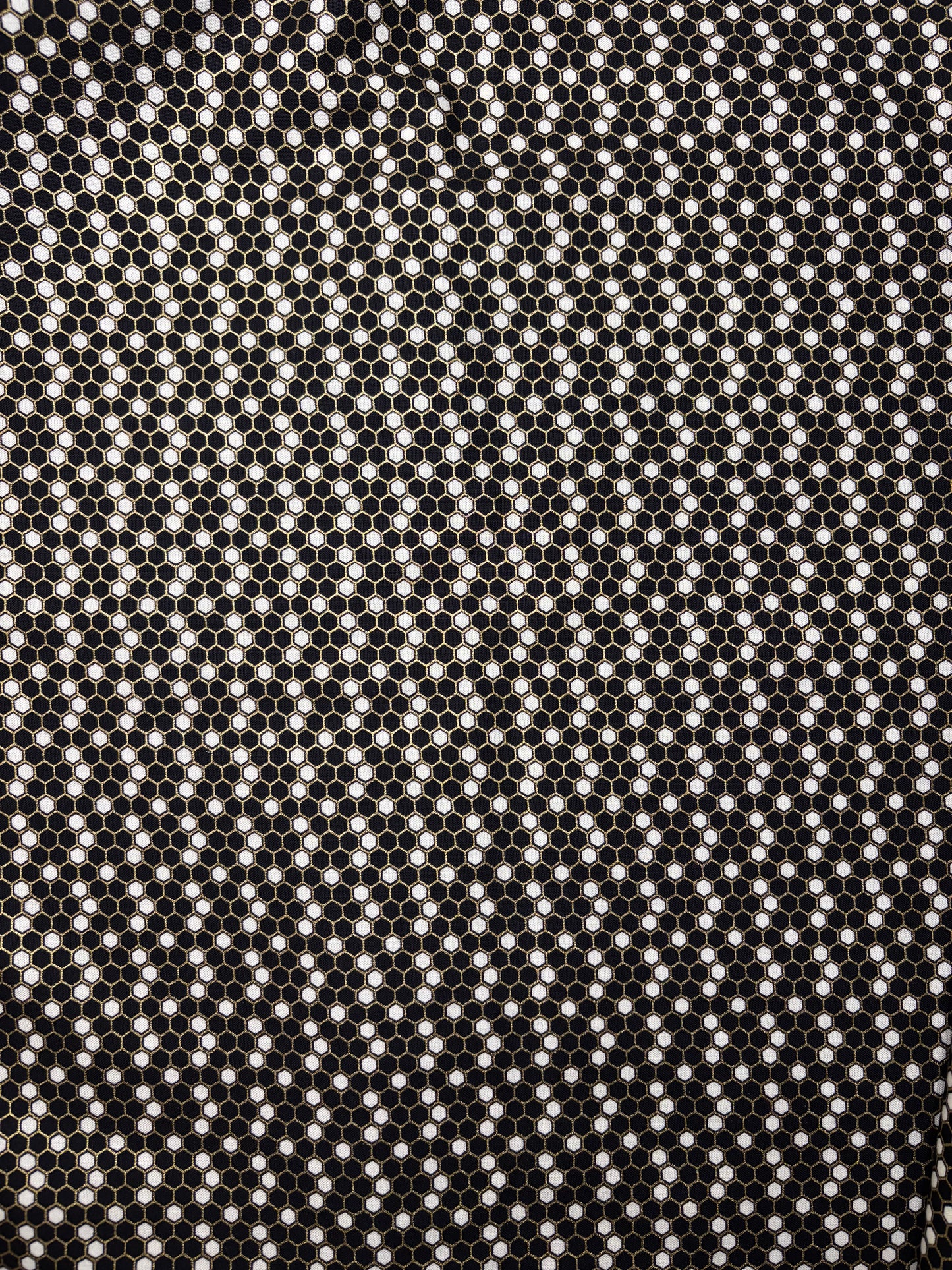 4 Yards - Black and Gold Geometric Pattern by Benartex