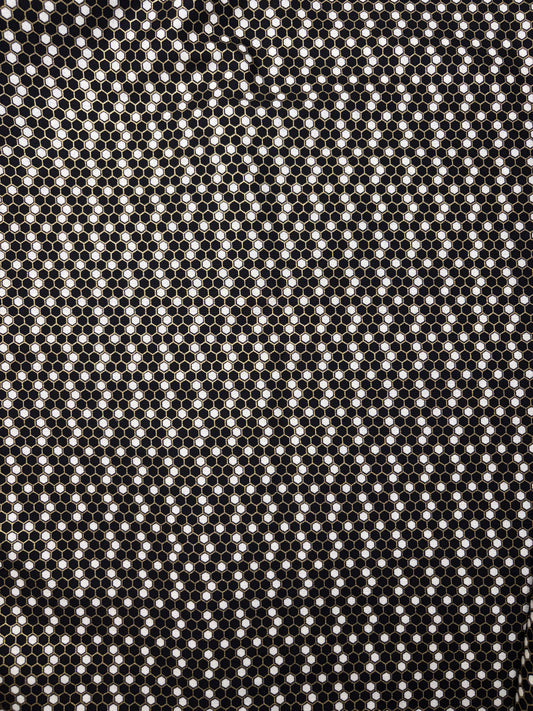 4 Yards - Black and Gold Geometric Pattern by Benartex