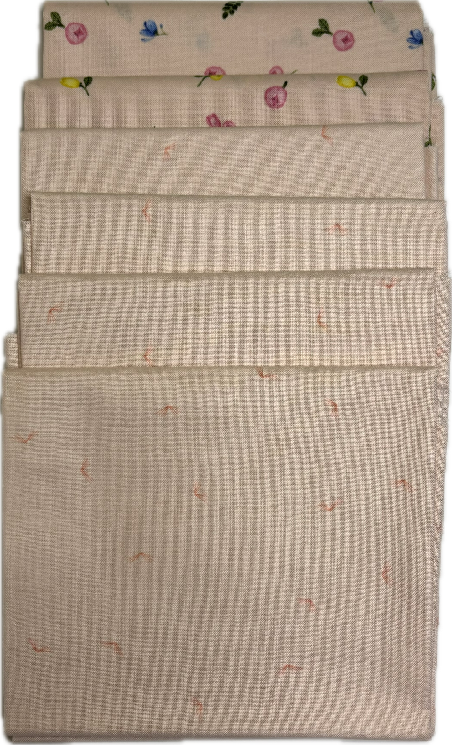 6 Pink Fat Quarters