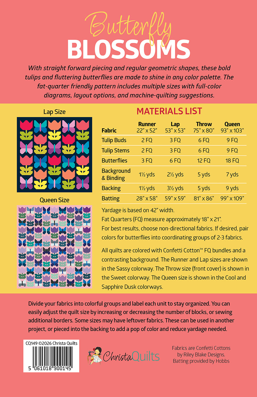 Christa Quilts Butterfly Blossoms Quilt Pattern