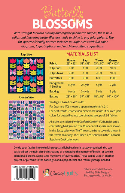 Christa Quilts Butterfly Blossoms Quilt Pattern