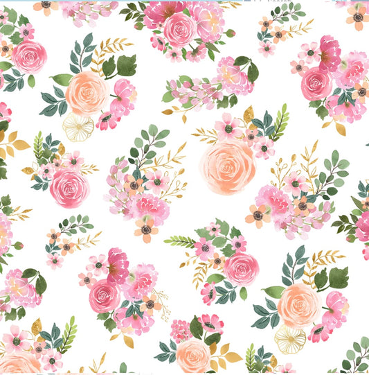 Bouquet Toss White From Wilmington Fabrics