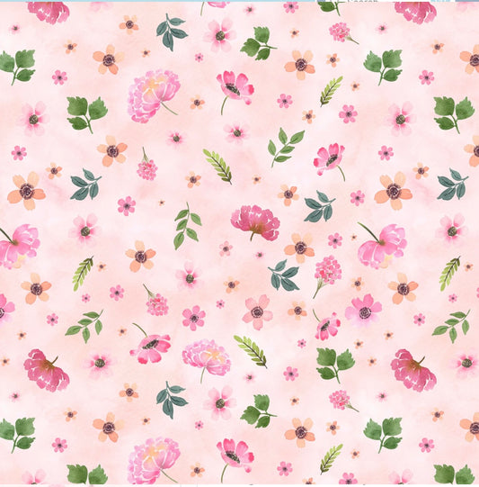 Tossed Flowers Pink from Wilmington Fabrics