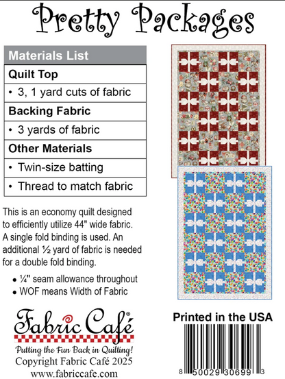 Pretty Packages 3 Yard Quilt Pattern by Fabric Cafe